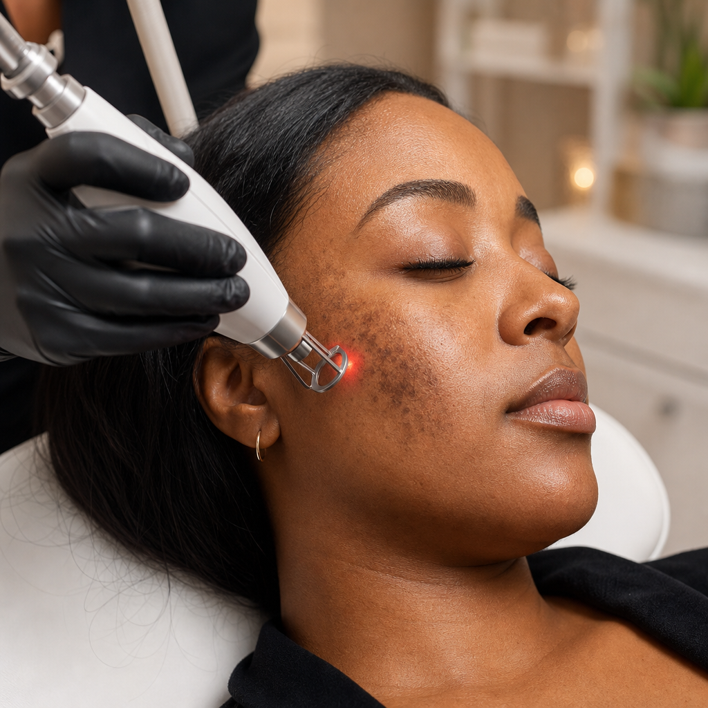 Aerolase laser treatment for hyperpigmentation and melasma on melanin-rich skin